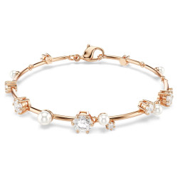 Monemel Swarovsk Rose Gold İnci Detaylı   Bileklik (Altın Kaplama)